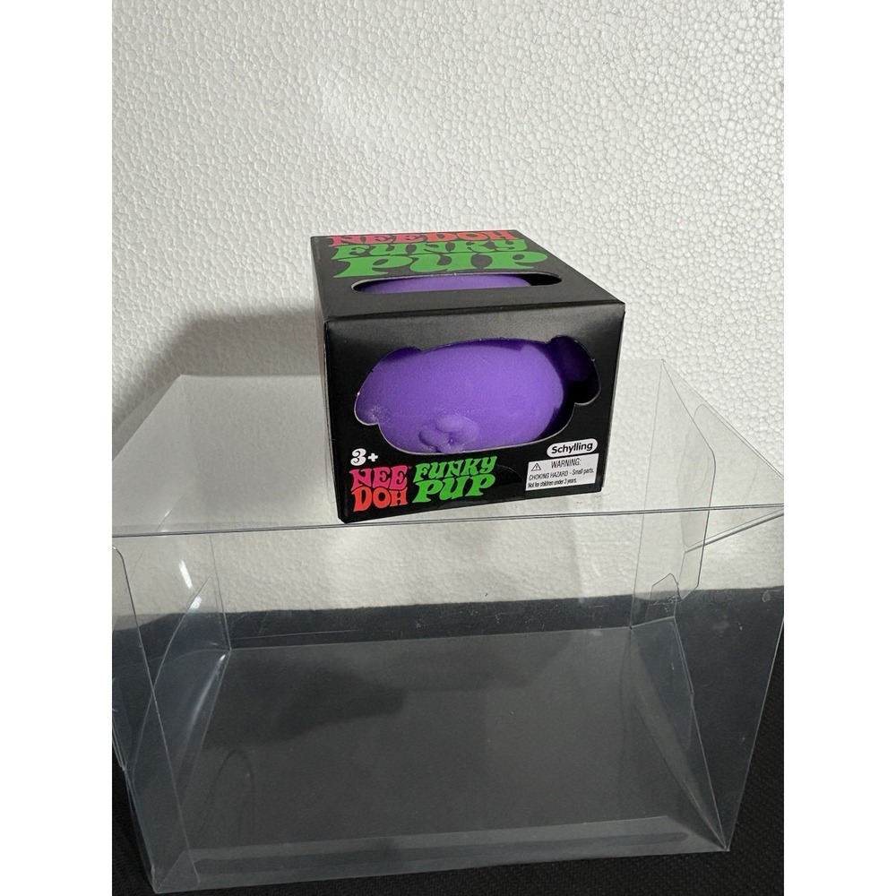 Needoh Funky Pup PURPLE Squishy Stress Relief Toy Schylling NEW Authentic Sealed